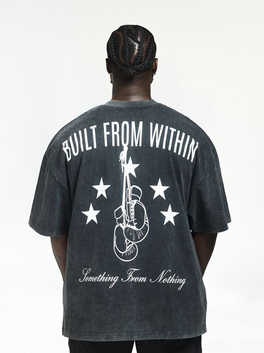 Men's Acid Wash Black - Oversized Training Tee