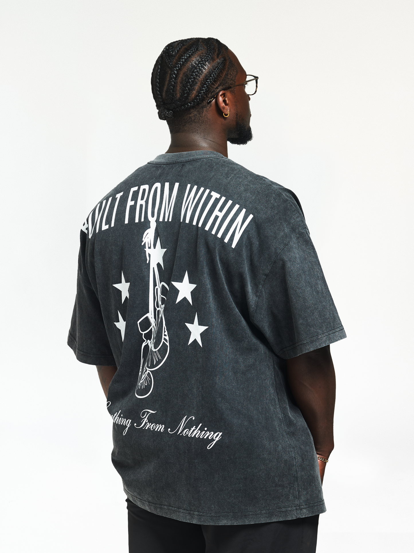 Men's Acid Wash Black - Oversized Training Tee
