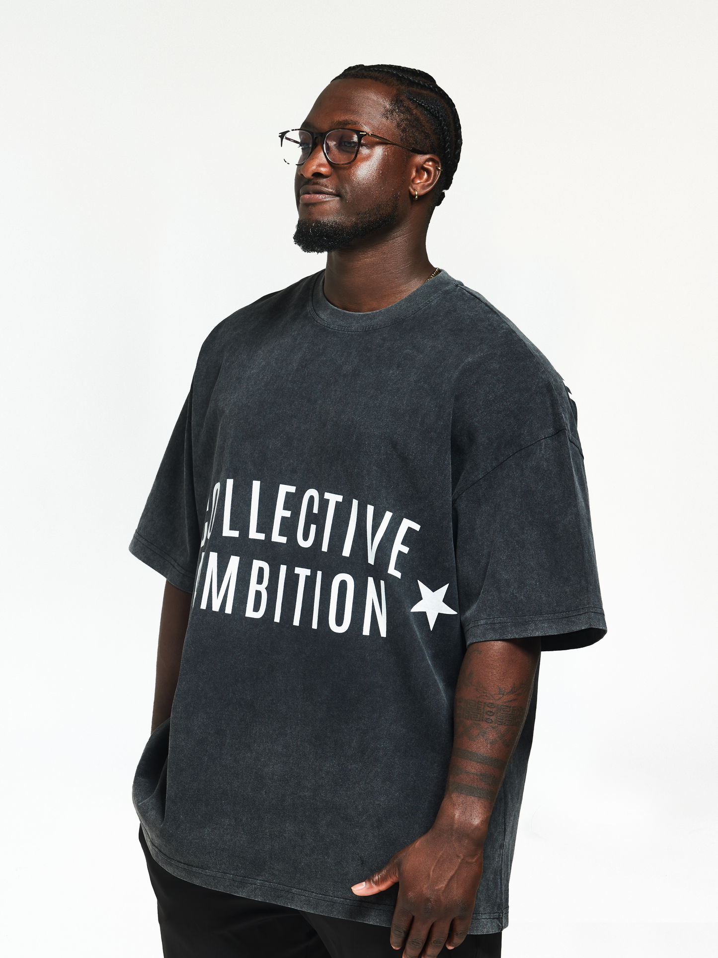 Men's Acid Wash Black - Oversized Training Tee