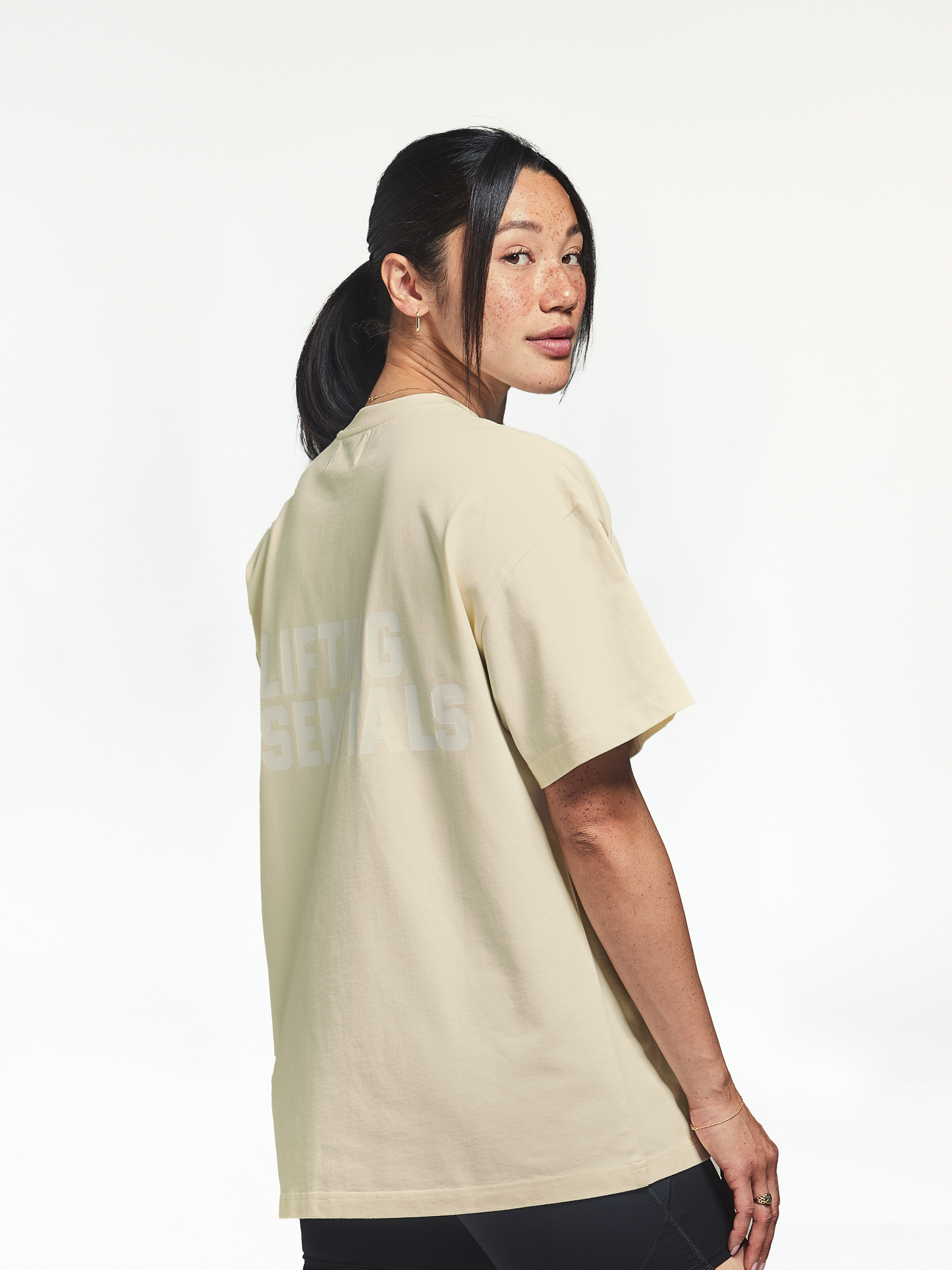 Women's Sand - Oversized Lifting Essentials Tee